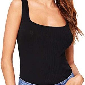 Sheln Women's Black Ribbed Crop Top M